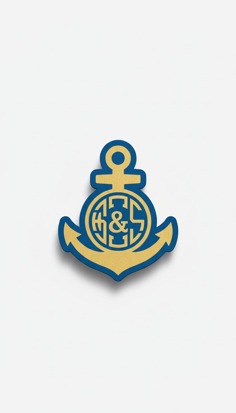 Golden sand nautical monogram cruise magnet