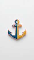 Azure wave anchor-shaped cruise magnet