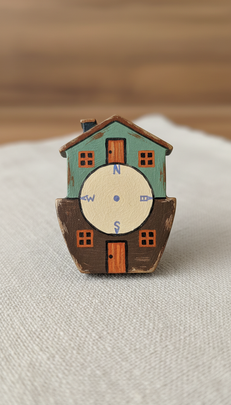 Vintage Cabin Compass Magnet