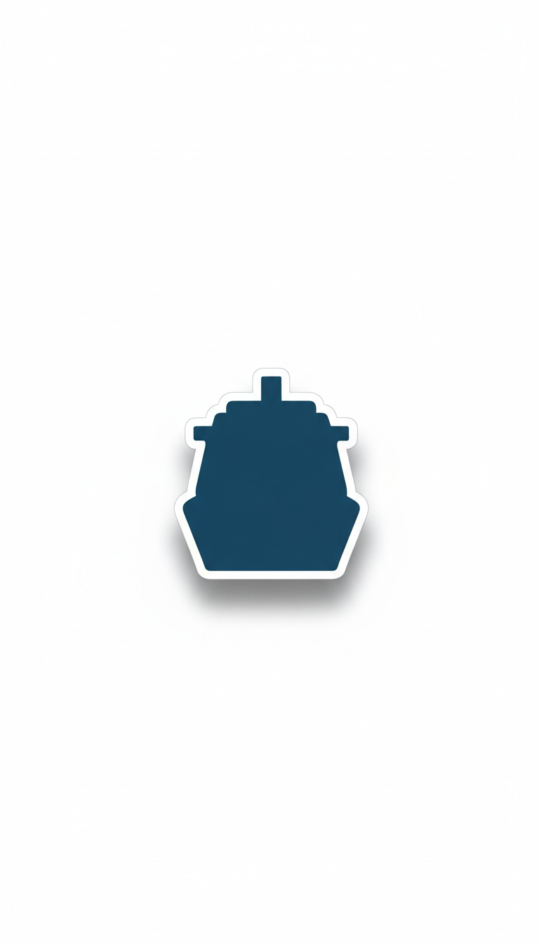 Deep anchor blue cruise ship silhouette magnet