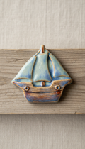 Hazy Blue Ship Magnet